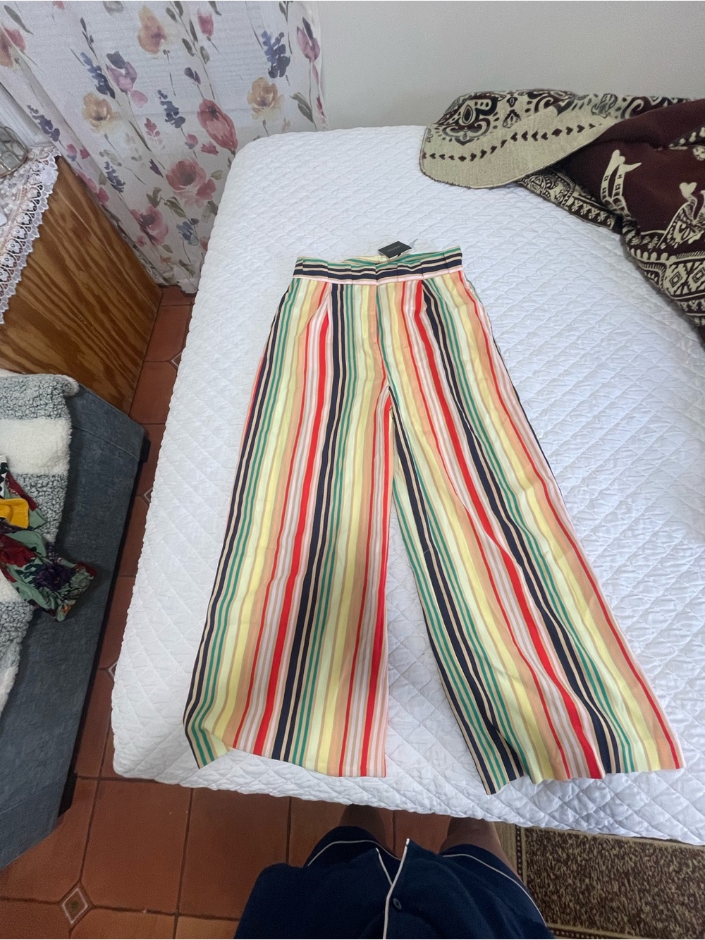 Nordstrom Multi-Color Vertical Stripe Wide-Leg Kids Pants
